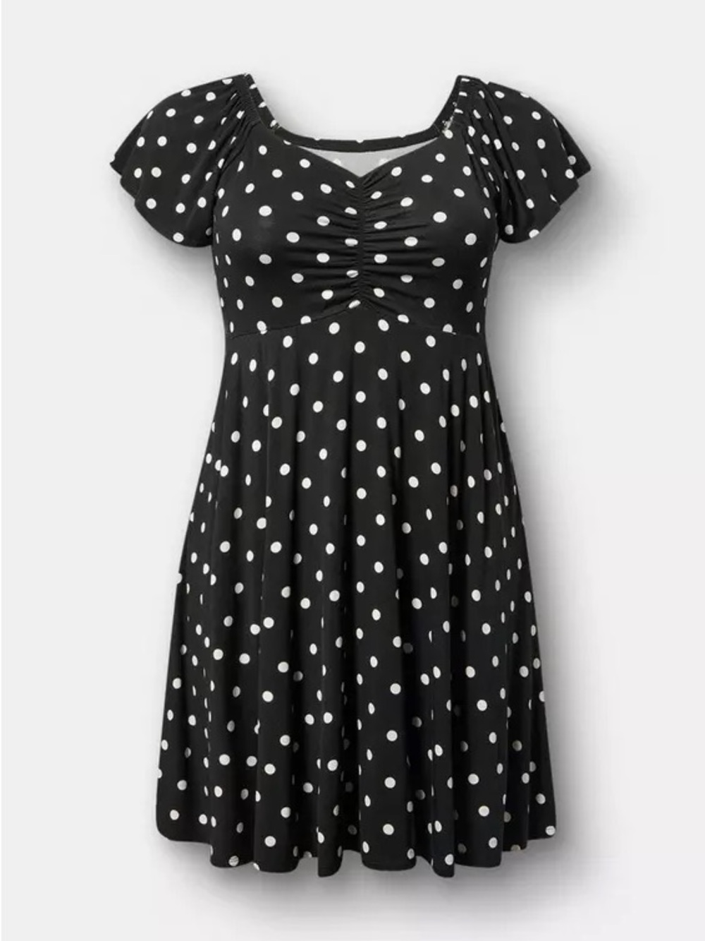 Torrid Black & White Polka Dot Fit-and-Flare Dress